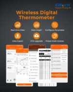 Elitech IPT-100S Digital Thermometer Hygrometer, Refrigerator Thermometer with External Temperature Probe, Free Data Storage Export, 5000 Points - Image 4