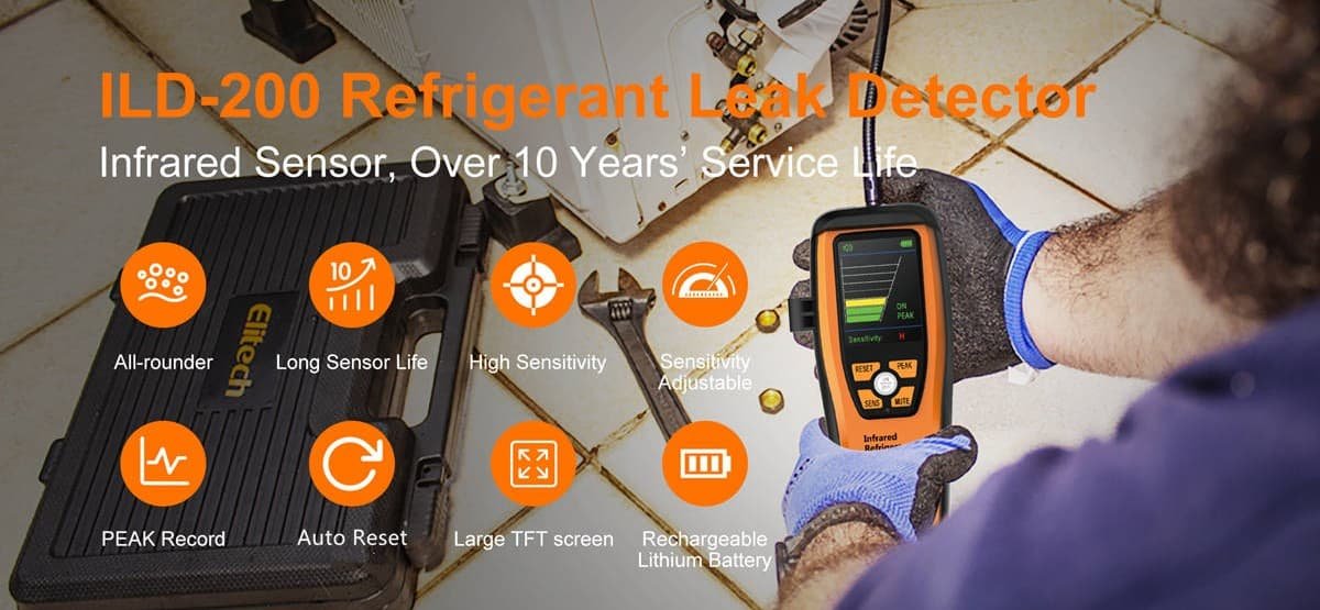 Elitech ILD-200 Infrared Refrigerant Leak Detector Function-Elitech UK